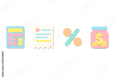 Calculating expenses with a calculator, reviewing receipts and managing personal finance in a simple manner using tools to track money