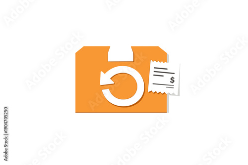 Package with return symbol and receipt sitting on a simple surface in a well-lit room during the daytime