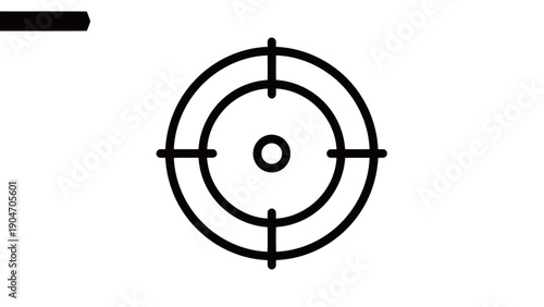 Simple target symbol with crosshair on white background