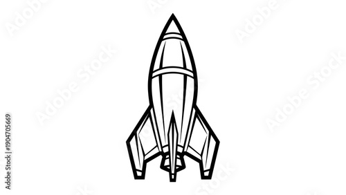 Simple line drawing of a spacecraft or rocket