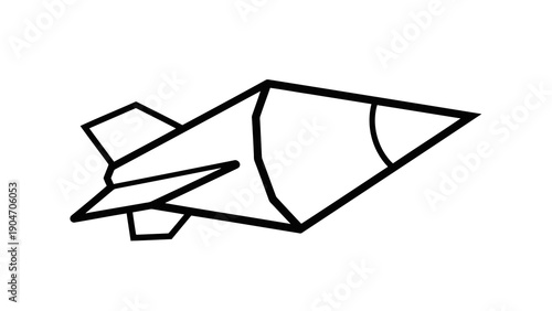 Simple paper plane illustration on white background