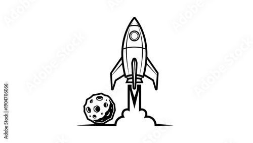 Spacecraft launching from the moon surface