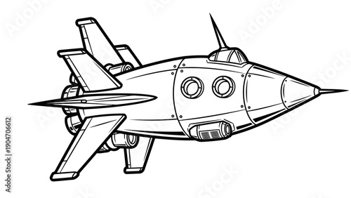 Futuristic jet fighter illustration