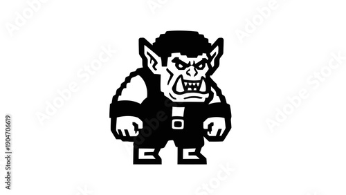 Pixelated goblin character with menacing expression