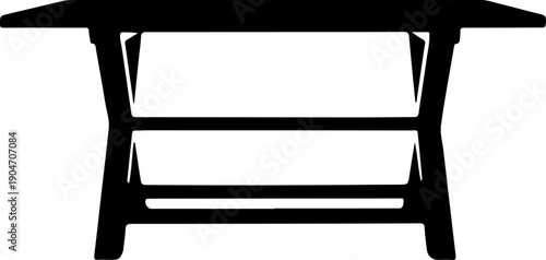 Trestle table silhouette vector illustration