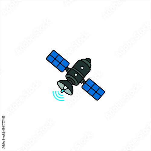 Satellite emitting data signal vector	