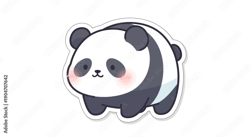Naklejka premium Charming panda illustration playful cartoon depicting a cute mammal