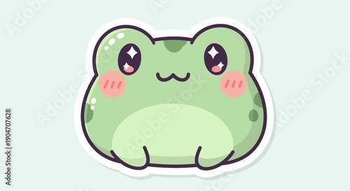 Cute cartoon frog illustration with kawaii style for childrens designs