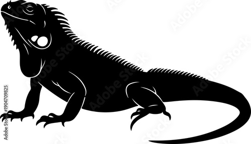 Iguana silhouette vector illustration