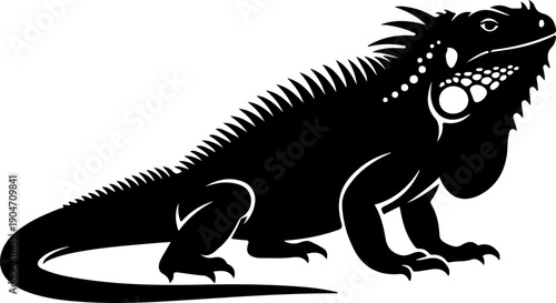 Iguana silhouette vector illustration