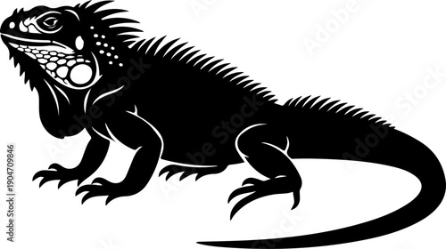 Iguana silhouette vector illustration