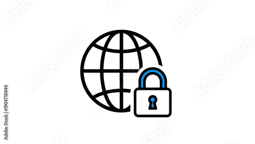 Global Internet Security and Privacy Concept Icon