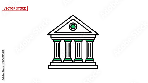 Classical Building Icon With Columns