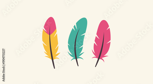 Colorful Feathers Illustration with Vibrant Hues.