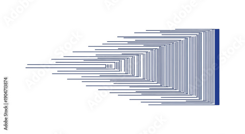 Abstract Geometric Speed Lines Pattern. Minimalist Dynamic Tunnel Effect Vector Design. Warp Motion Technology Background.
