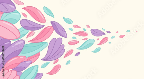 Colorful Petals Falling from Top Left.