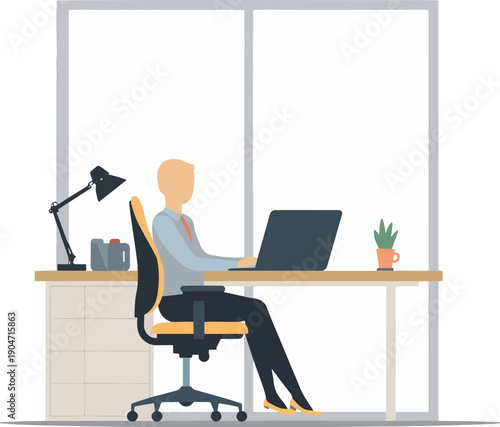 business woman working on computer