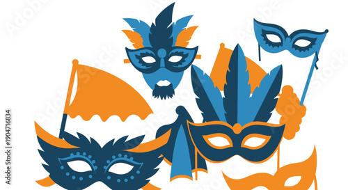 Blue and Orange Masks Collection.