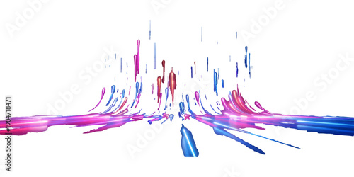 A vibrant abstract colorful background featuring a digital music equalizer wave and blue technology frequency lines designed for a modern business audio concept illustration