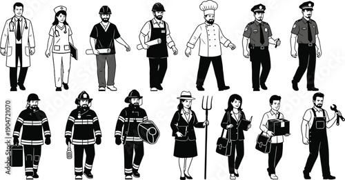 Diverse professions illustration