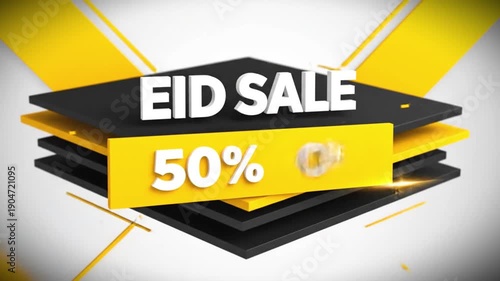 Eid Sale Promotion: An eye-catching advertisement showcases an attractive Eid Sale offer with a striking graphic design. The sale banner prominently displays a 50% discount.