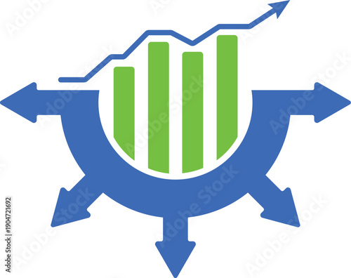 Business growth chart icon