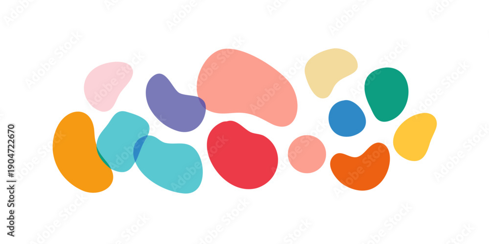 Fototapeta premium A vibrant collection of abstract shapes in various colors and sizes Vector