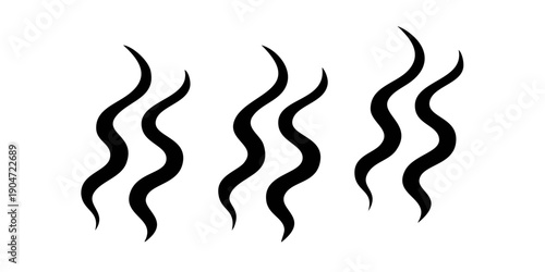 Three distinct black squiggly lines on a white background Vector