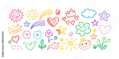 A vibrant collection of diverse symbols representing love and positivity Vector