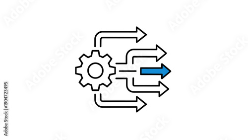 Gear With Multiple Outward Arrows