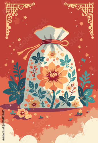 pouch fragrant herbs Xiang Bao colorful embroidery Traditional talisman