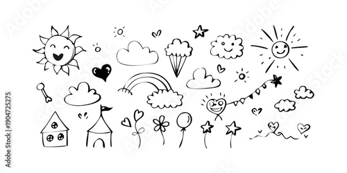 A collection of various weather and natural phenomenon icons Vector