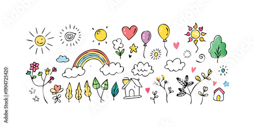 A delightful array of diverse and colorful emojis representing various objects and activities Vector