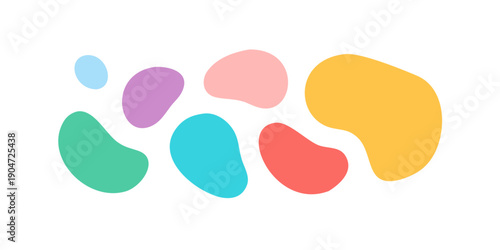 Vibrant and abstract shapes in a playful arrangement Vector