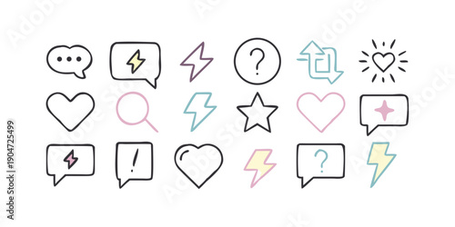 A collection of various icons representing different emotions and actions Vector
