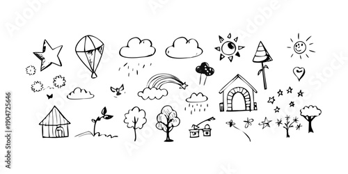 A delightful collection of various weather and nature symbols and icons Vector