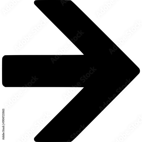 Black right side arrow icon isolated on a white background for web and design use
