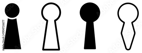 keyhole security vector icons set