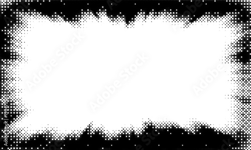 Grunge halftone gradient background. Faded grit noise texture. Colorful wallpaper. Retro pixelated backdrop. Anime or manga style comic overlay. Vector graphic design textured Grunge scratch template.