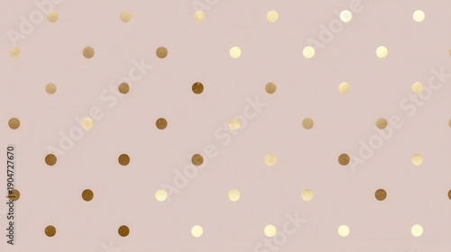 Elegant seamless polka dot pattern with golden dots on pink background abstract textile design minimalist art style