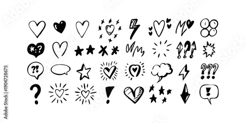 A diverse collection of icons representing various symbols and signs Vector