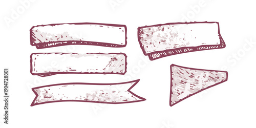 Assorted torn and crumpled paper pieces on a white background Vector