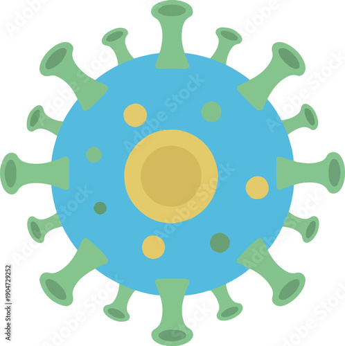 Illustrative representation of a generic virus particle, symbolizing global health challenges, infectious disease, and the critical importance of public health awareness and preventive actions
