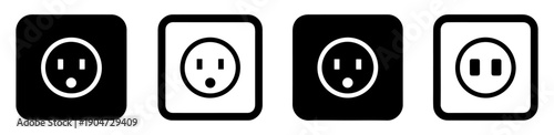 electrical socket plug vector icons