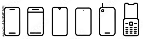 smartphone mobile device vector icons