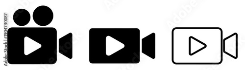 video conference flat vector icons