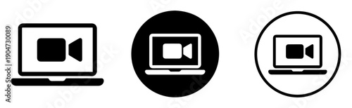 video conference flat vector icons