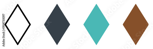 rhombus diamond flat vector icons