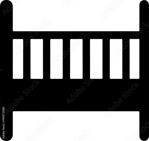 Baby bed silhouette vector illustration