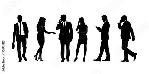 Diverse group of people engaged in various activities on their smartphones Vector